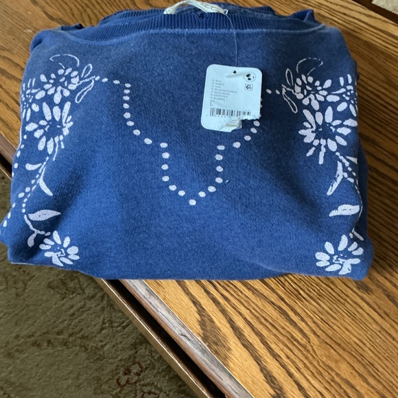 Free People We The Free Graphic Camden in Blue sz Large NWT - Picture 6 of 7